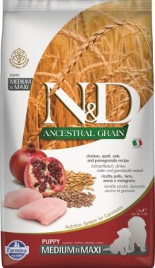 Farmina N&D Ancestral Dog Chicken & Pomegranate Puppy Medium & Maxi для щенков, беременных и кормящих собак пород cредних и крупных пород