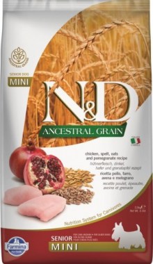 Farmina N&D Ancestral Dog Chicken & Pomegranate Senior Mini для взрослых собак старше 7 лет мелких пород