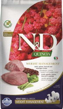 Farmina N&D Dog Quinoa Weight Management Lamb для взрослых собак. Контроль веса