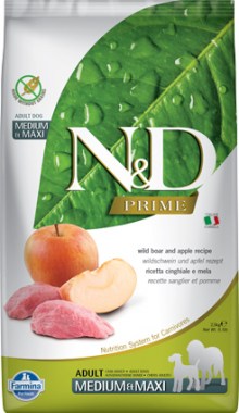 Farmina N&D Prime Dog Boar & Apple Adult Medium & Maxi для взрослых собак средних и крупных пород